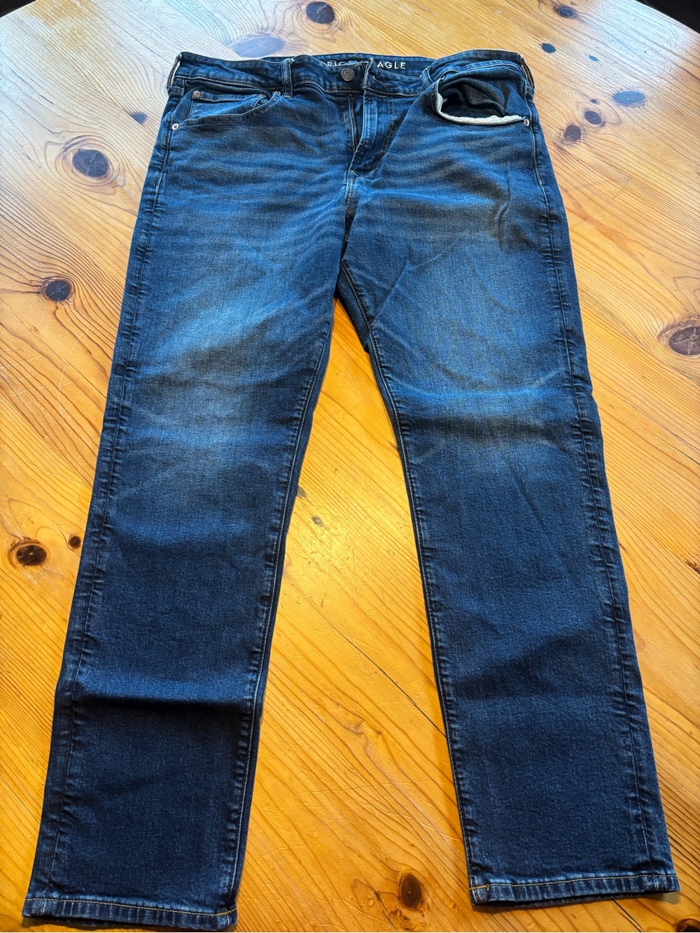 American Eagle Outfitters Men's Dark Blue Straight Jeans